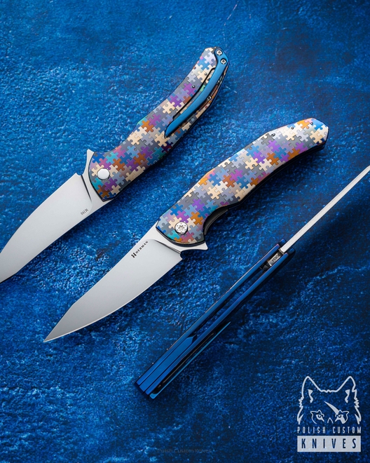 FOLDING KNIFE FOLDER ISHTAR #0654 M390 PUZZLE HERMAN KNIVES