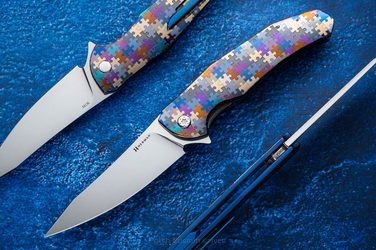FOLDING KNIFE FOLDER ISHTAR #0654 M390 PUZZLE HERMAN KNIVES