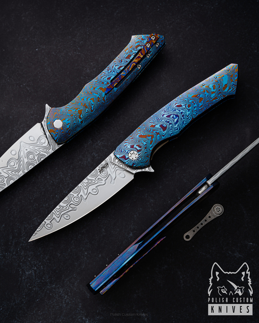 FOLDING KNIFE FOLDER SLIM 4 DAMACORE TIMASCUS FULL DRESS HERMAN KNIVES