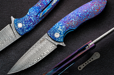 FOLDING KNIFE 6 TIMASCUS DAMASTEEL HERMAN