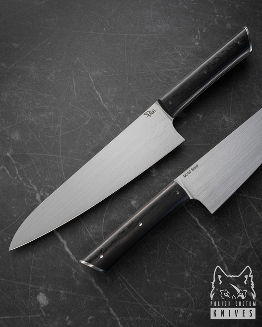 KITCHEN KNIFE CHEF 210 35 M390 CARBON PABIS KNIVES