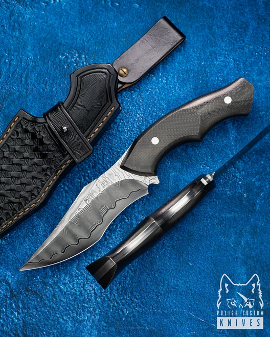 TACTICAL HUNTING KNIFE FIGHTER 2 CARBON FIBRE GREG FORGE