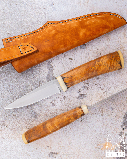 HUNTING KNIFE GUTOR 34 K110 WALNUT GARUCHI KNIVES