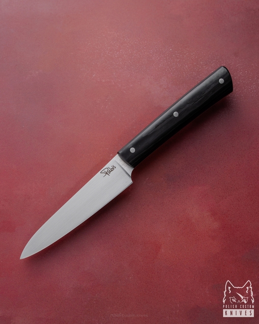 A SMALL PELLING KITCHEN KNIFE 80 24 ELMAX CARBON PABIŚ KNIVES