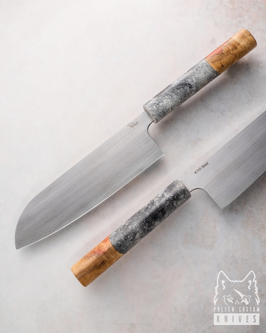 KITCHEN KNIFE SANTOKU 180 15 RIGHT HANDED D2 HYBRID PABIS