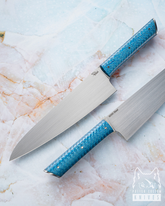 KITCHEN KNIFE CHEF 200 3 M390 BLUE TWILL PABIS