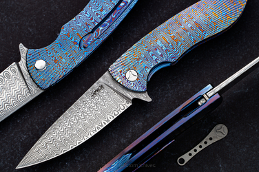 FOLDING KNIFE STING 5 TIMASCUS DAMASTEEL HERMAN