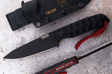 TACTICAL SURVIVAL KNIFE BLACK WIDOW 007 D2 G10 FALKE KNIVES