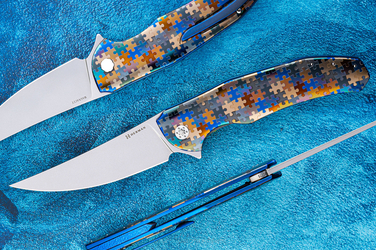 FOLDING KNIFE FOLDER ISHTAR #0775 MAGNACUT PUZZLE HERMAN KNIVES