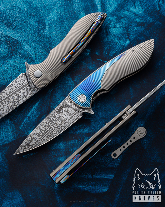 FOLDING KNIFE FOLDER MICRO STING 55 DAMASTEEL HERMAN