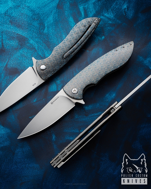 FOLDING KNIFE FOLDER STING #0768 M398 TESSERACT HOLLOW GRIND HERMAN KNIVES