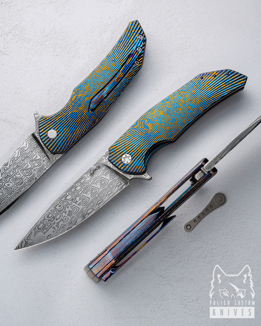 FOLDING KNIFE DRAGONFLY 9 TIMASCUS DAMASTEEL HERMAN