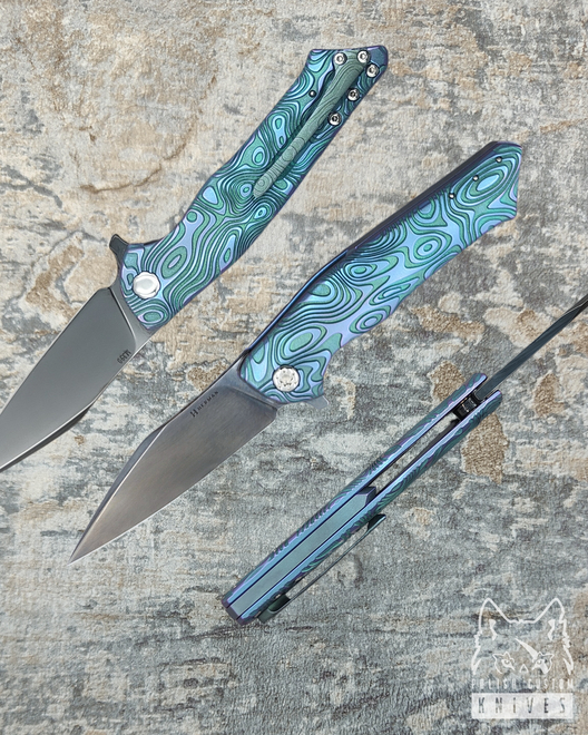 FOLDING KNIFE FOLDER BEE #0272 M390 NEBULA RIPPLE HERMAN KNIVES