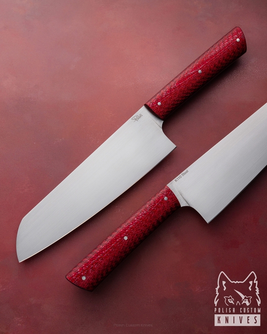 KITCHEN KNIFE SANTOKU 180 30 K110 RED TWILL PABIS KNIVES