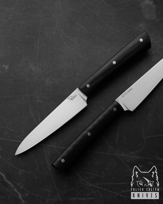 A SMALL PEELING KITCHEN KNIFE 80 18 K110 CARBON FIBER PABIS KNIVES