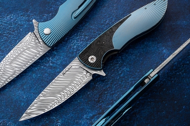 FOLDING KNIFE FOLDER STING #0927 DAMASTEEL HALF DRESS HERMAN KNIVES