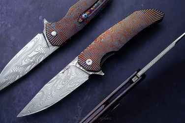 FOLDING KNIFE FOLDER DRAGONFLY #0367 TIMASCUS DAMASTEEL FULL DRESS HERMAN KNIVES