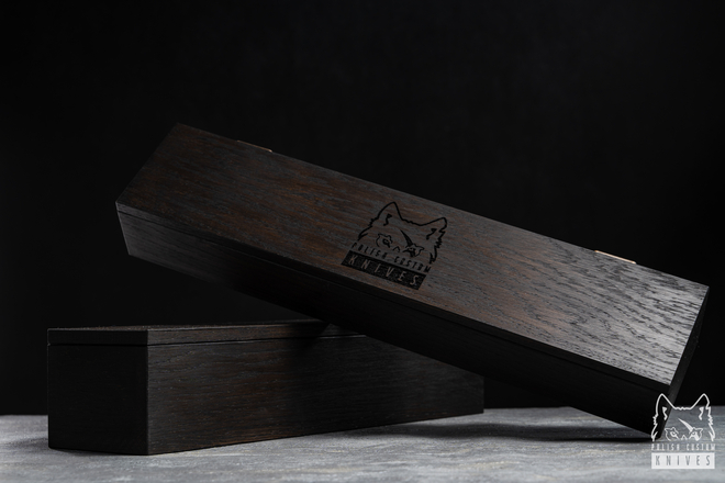 LONG OAK WOODEN BOX FOR KITCHEN KNIFE 1