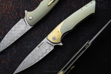 FOLDING KNIFE FOLDER SLIM #0715 DAMASTEEL HALF DRESS HERMAN KNIVES