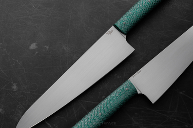 KITCHEN KNIFE CHEF 210 22 GREEN TWILL D2 K110 PABIS KNIVES