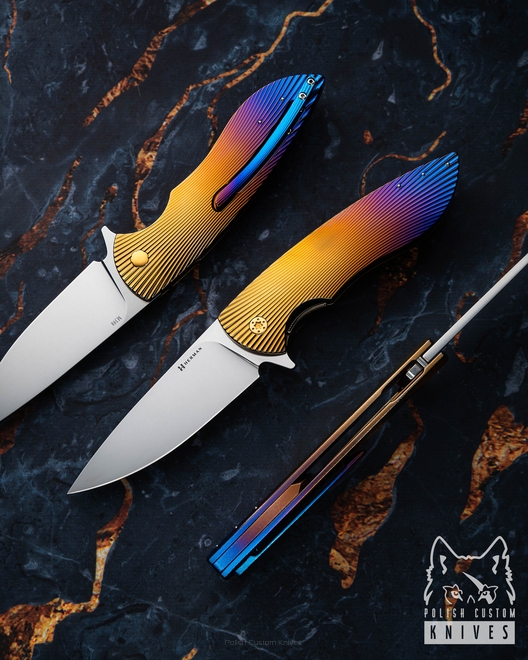 FOLDING KNIFE FOLDER BIG STING #0050 M398 HERMAN KNIVES