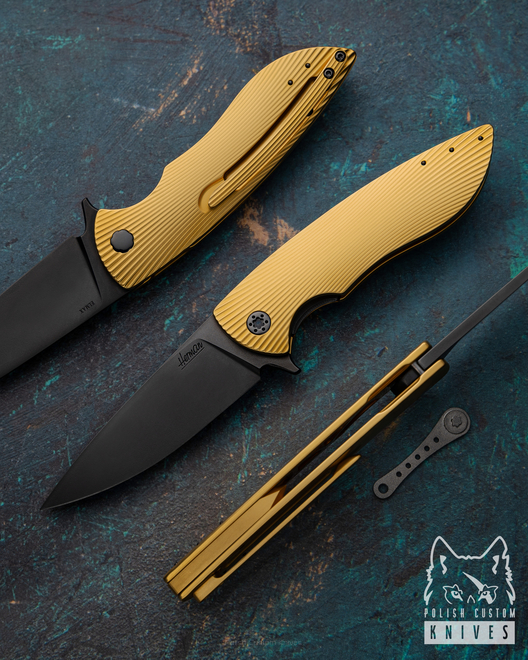 FOLDING KNIFE FOLDER STING 351 ELMAX DLC HERMAN KNIVES