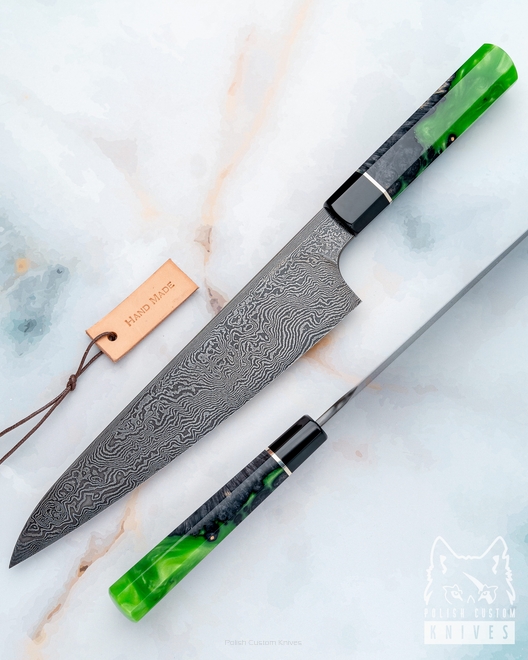 KITCHEN KNIFE GYUTO CHEF DAMASCUS 1