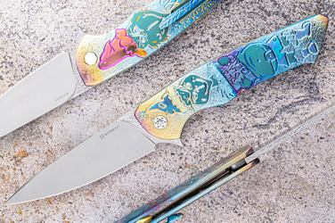 FOLDING KNIFE FOLDER SLIM #0589 MAGNACUT "GRINCH" HERMAN KNIVES