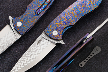 FOLDING KNIFE STING 1 BLACK TIMASCUS DAMACORE HERMAN