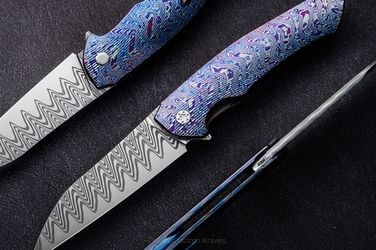 FOLDING KNIFE FOLDER OVIUM v2 41 TIMASCUS FULL DRESS HERMAN KNIVES