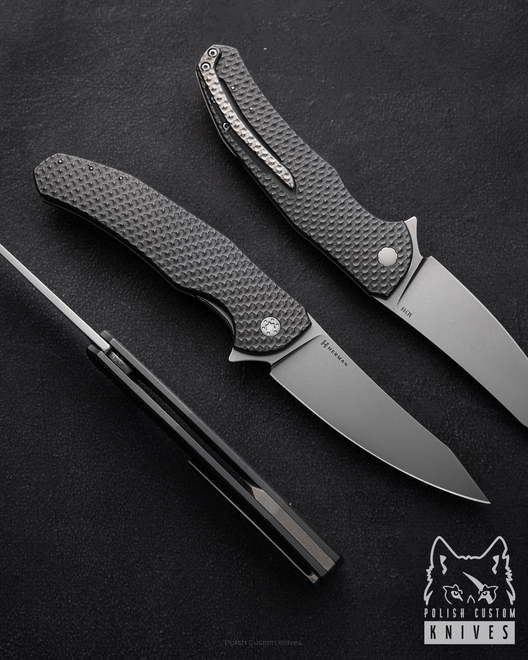 FOLDING KNFIE FOLDER ISHTAR 647 M398 LEFTY HERMAN KNIVES