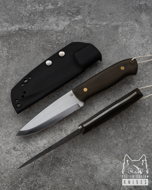 KNIFE BUSHCRAFT MICARTA GREEN WITH KYDEX SHEATH
