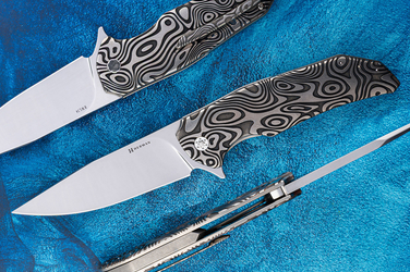 FOLDING KNIFE FOLDER  DRAGONFLY #0546 RWL34 NEBULA RIPPLE ( C0066 ) HERMAN KNIVES
