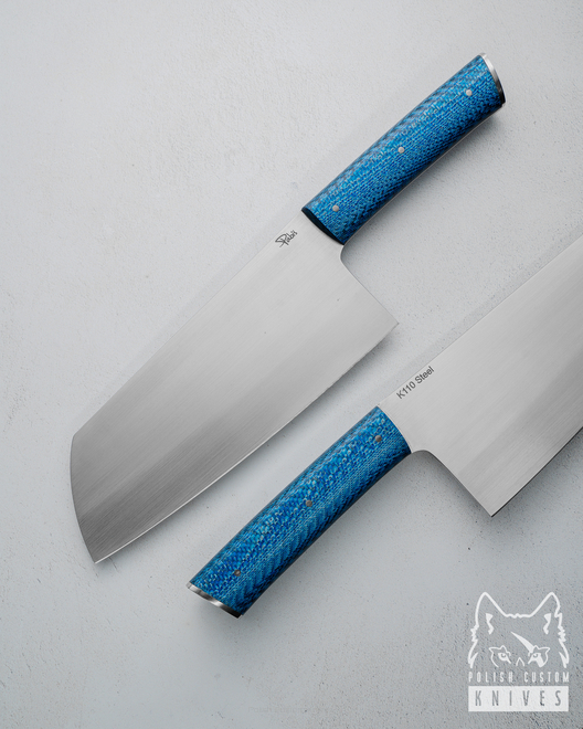 KITCHEN KNIFE CHOPPER ASIAN CLEVER 180 5 D2 K110 BLUE TWILL PABIS