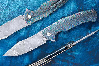 FOLDING KNIFE FOLDER MANTIS #0457 DAMASTEEL TESSERACT HALF DRESS ( C0053 ) HERMAN KNIVES